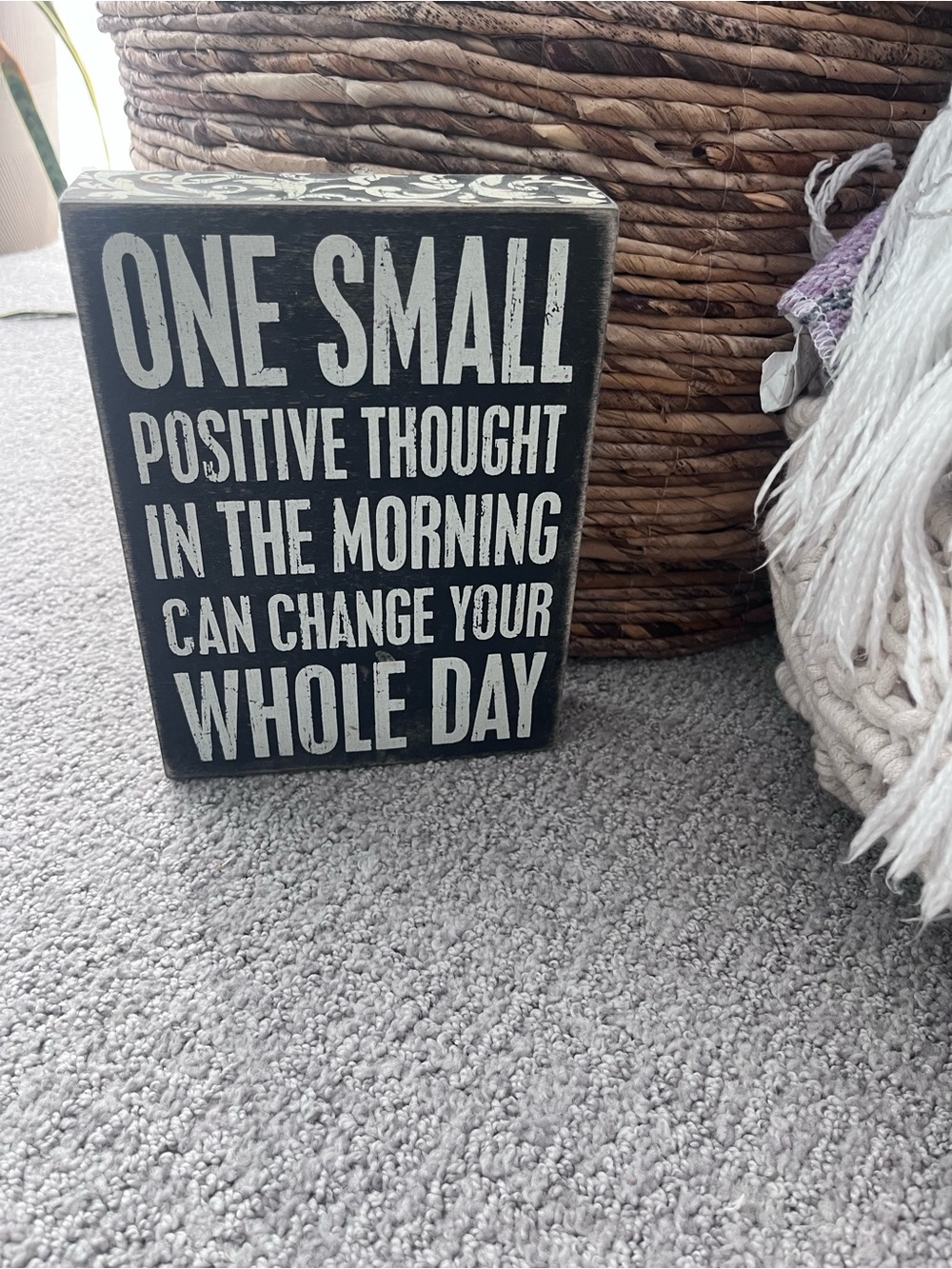 Primitives by Kathy Black and White Motivational Block Sign